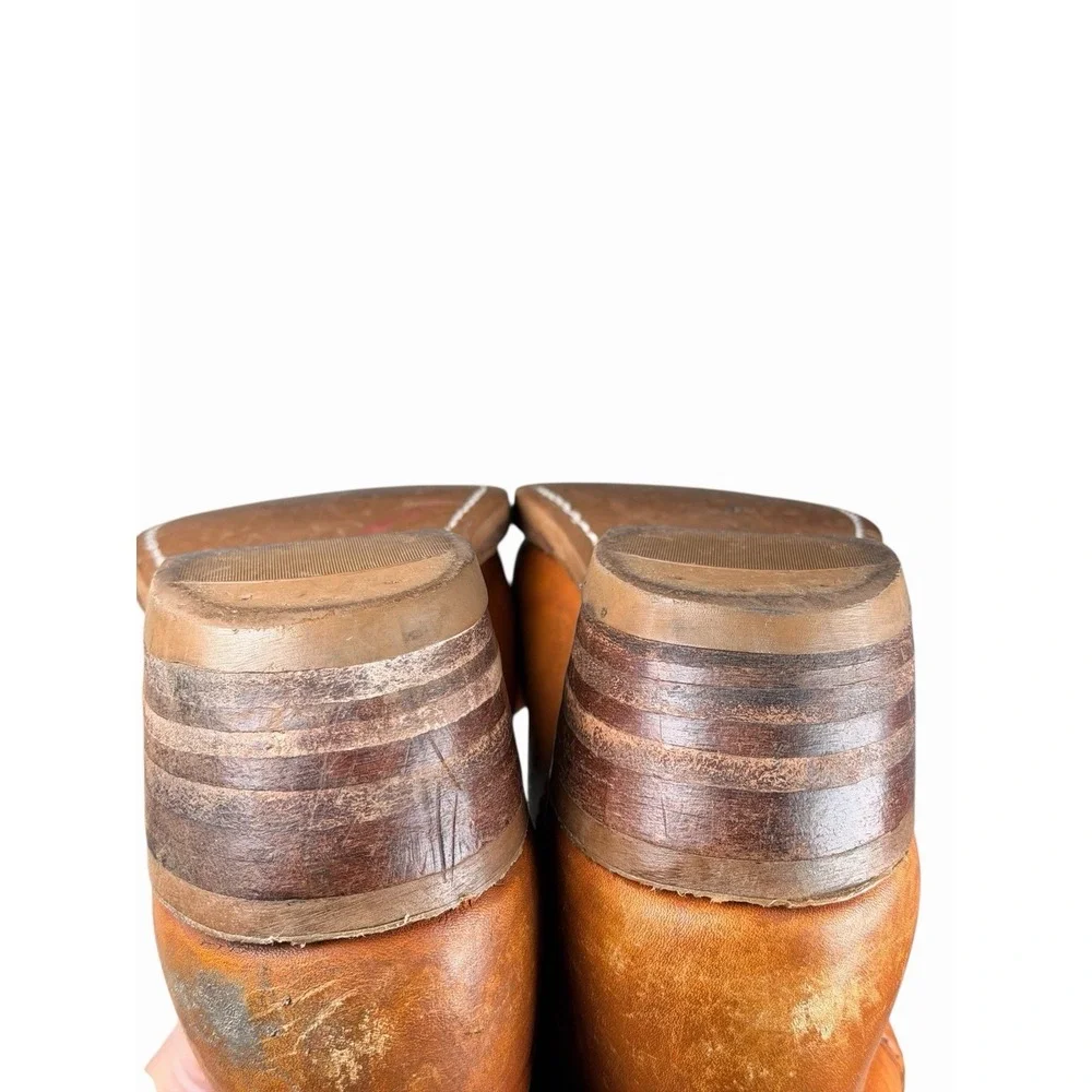 Vintage BIG THUNDER Rust Leather Campus Boots Made in the USA Men's 10.5D